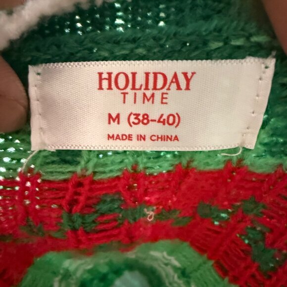 Holiday Time Christmas Moo Cow Ugly Sweater Green Red Medium M (38-40) Acrylic K - Picture 5 of 7